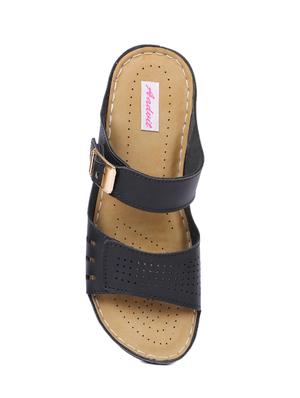 black slip on wedges - 16104320 - Standard Image - 4