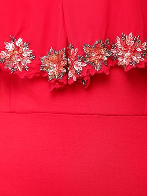 embellished cape detail maxi dress - 16104483 - Standard Image - 4