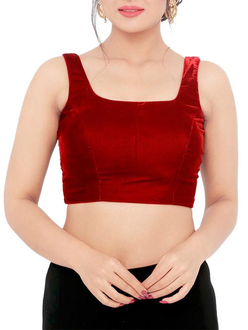 velvet solid blouse - 16105304 - Standard Image - 1