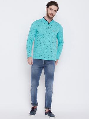 blue all over printed t-shirt - 16105869 - Standard Image - 4