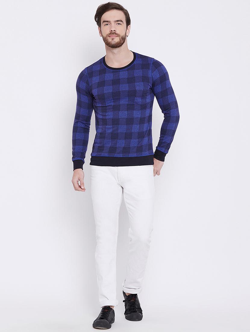 blue checkered pocket t-shirt - 16105887 - Zoom Image - 4