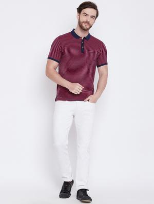 red striped polo t-shirt - 16105899 - Standard Image - 4
