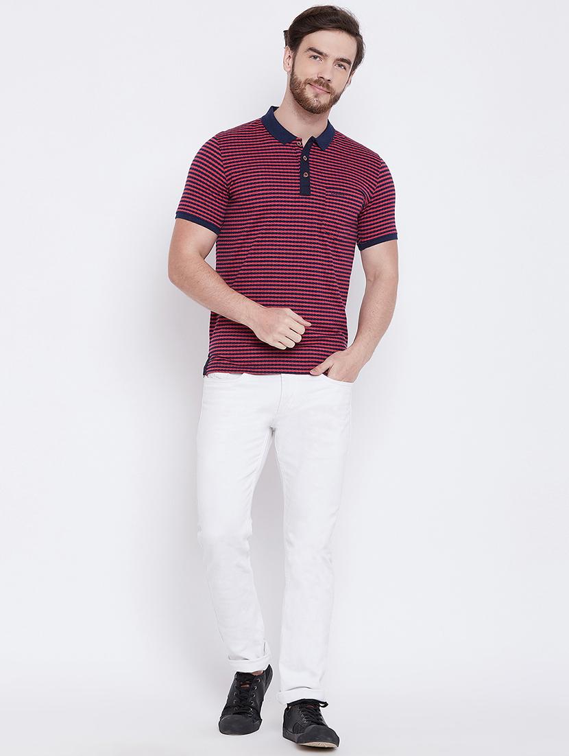 red striped polo t-shirt - 16105899 - Zoom Image - 4