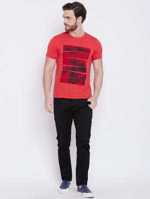 red front print t-shirt - 16105903 - Standard Image - 4
