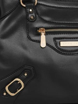 black leatherette (pu) duffel handbag - 16105980 - Standard Image - 4