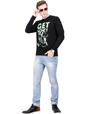 black cotton chest print tshirt - 16106174 - Standard Image - 4