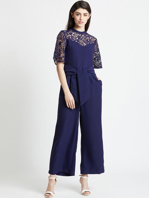 floral lace panel jumpsuit - 16106702 - Standard Image - 1