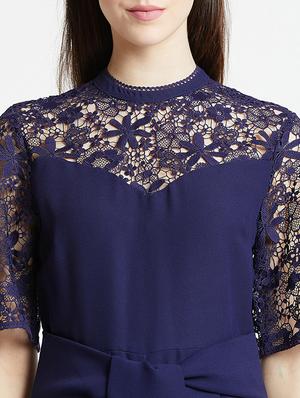 floral lace panel jumpsuit - 16106702 - Standard Image - 4