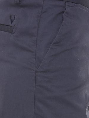blue solid casual trouser - 16106834 - Standard Image - 4
