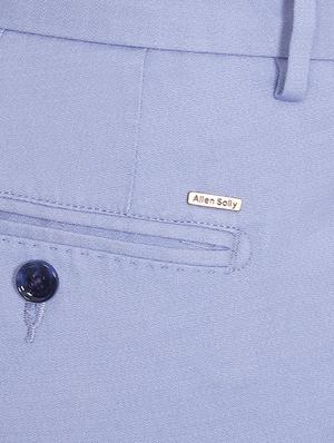 blue solid chinos - 16106853 - Standard Image - 4