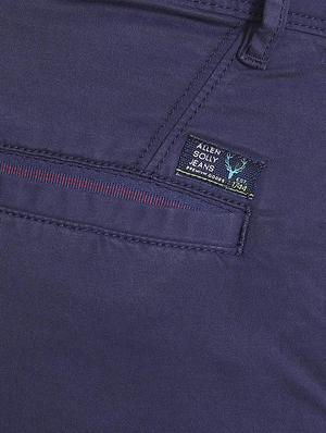 blue solid chinos - 16106856 - Standard Image - 4