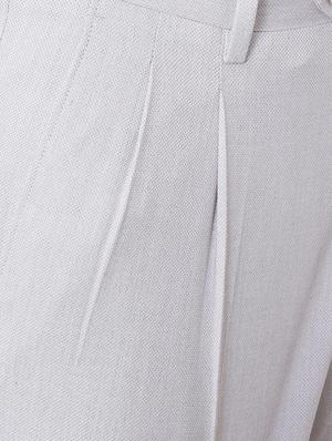 white polyester blend pleated formal trouser - 16106881 - Standard Image - 4