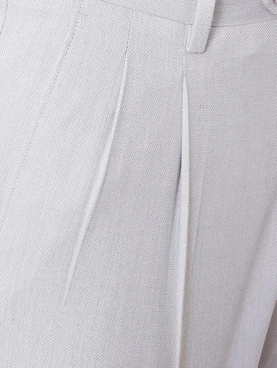 white polyester blend pleated formal trouser - 16106881 - Zoom Image - 4