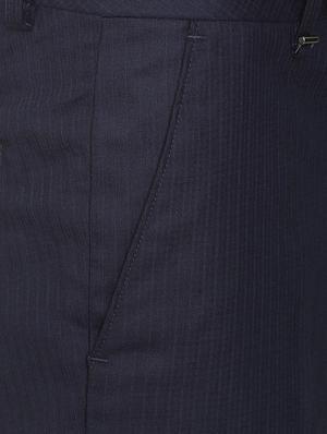 navy blue polyester blend flat front formal trouser - 16106905 - Standard Image - 4