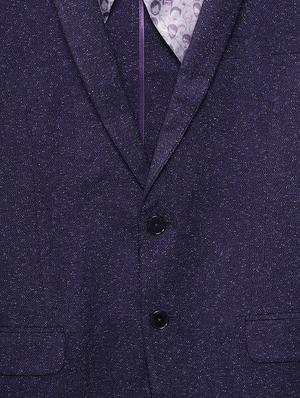 blue polyester casual blazer - 16106925 - Standard Image - 4