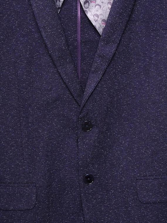 blue polyester casual blazer - 16106925 - Zoom Image - 4