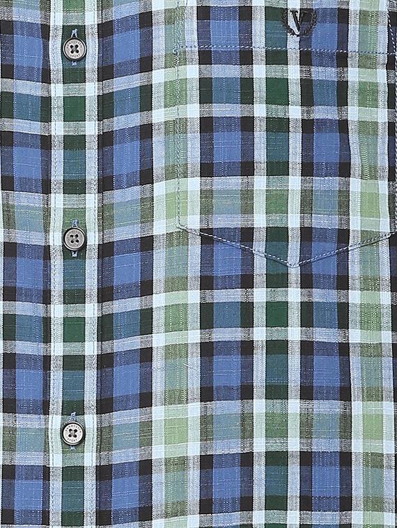 blue checkered casual shirt - 16106963 - Zoom Image - 4