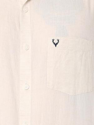 beige solid formal shirt - 16107013 - Standard Image - 4