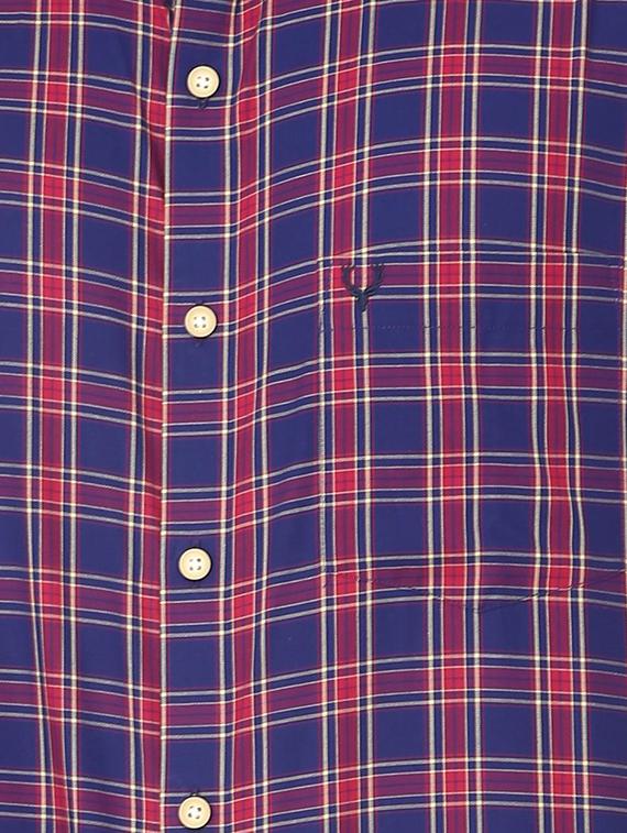 blue checkered casual shirt - 16107018 - Zoom Image - 4