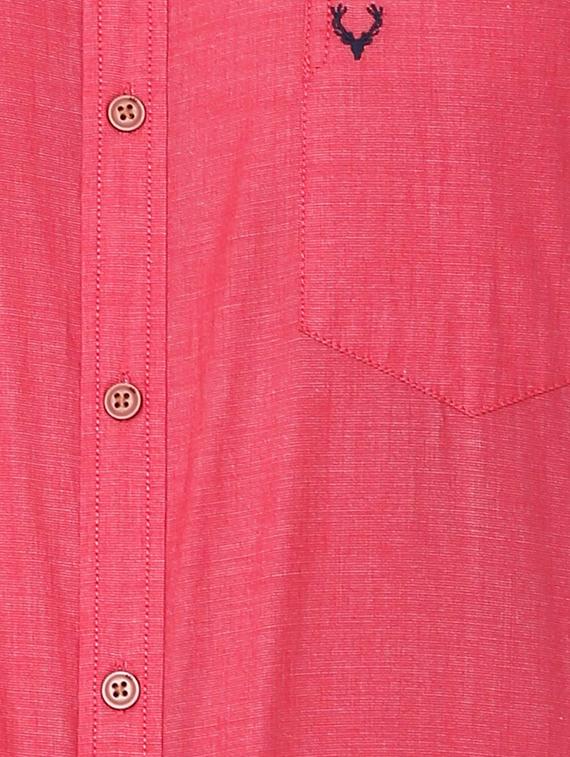 red solid casual shirt - 16107076 - Zoom Image - 4