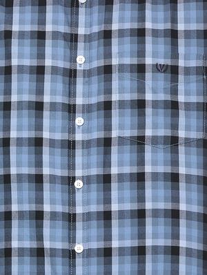 blue checkered casual shirt - 16107094 - Standard Image - 4