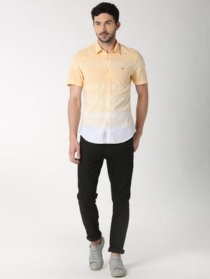 yellow striped casual shirt - 16107112 - Standard Image - 4