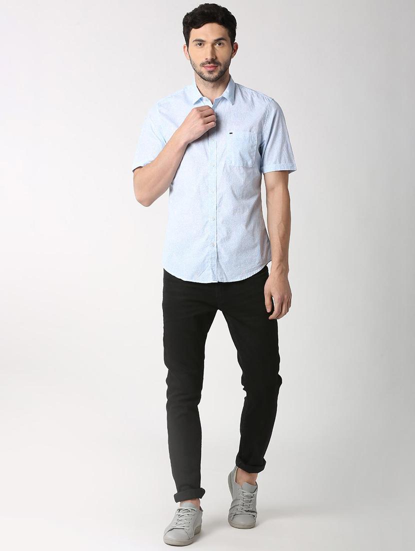 blue printed casual shirt - 16107116 - Zoom Image - 4