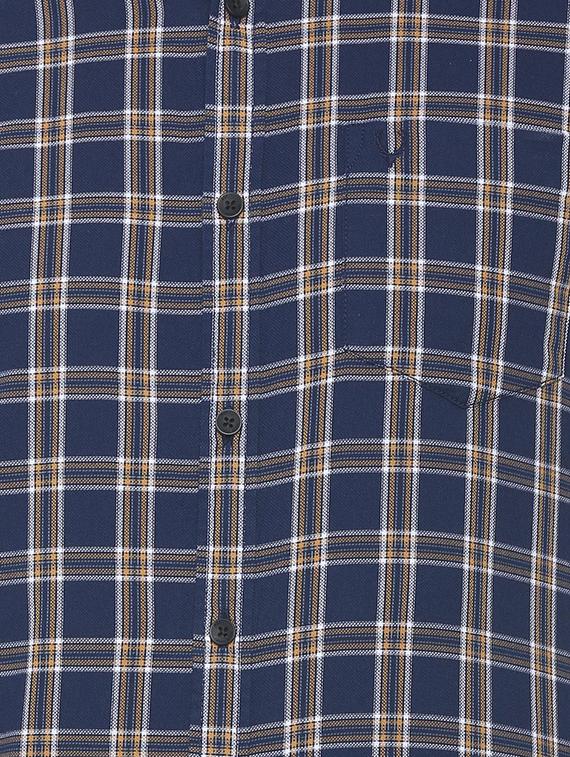 blue checkered casual shirt - 16107129 - Zoom Image - 4