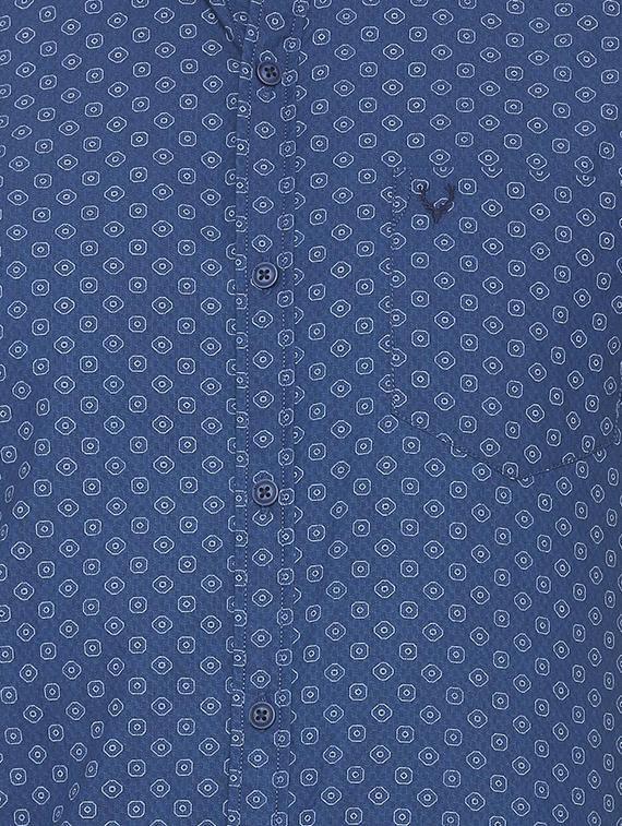 blue printed casual shirt - 16107131 - Zoom Image - 4