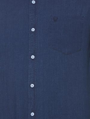 blue solid casual shirt - 16107139 - Standard Image - 4