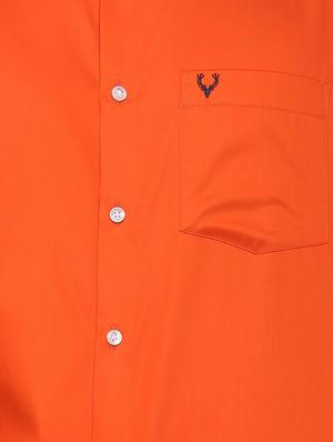 orange solid casual shirt - 16107182 - Standard Image - 4