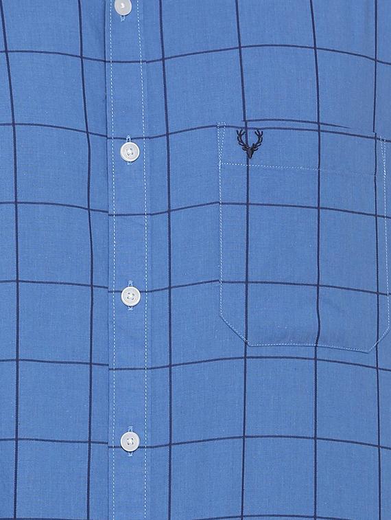 blue checkered casual shirt - 16107205 - Zoom Image - 4