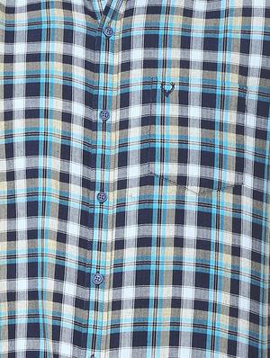 blue checkered casual shirt - 16107215 - Standard Image - 4