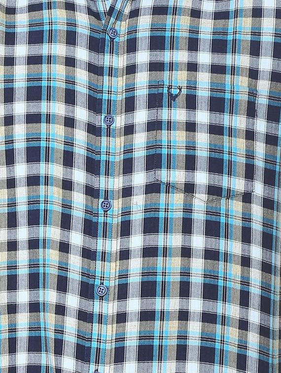 blue checkered casual shirt - 16107215 - Zoom Image - 4
