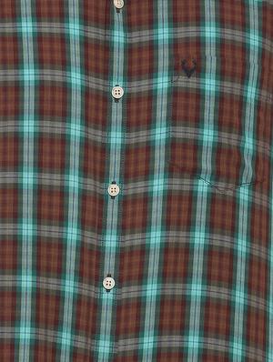 brown checkered casual shirt - 16107225 - Standard Image - 4