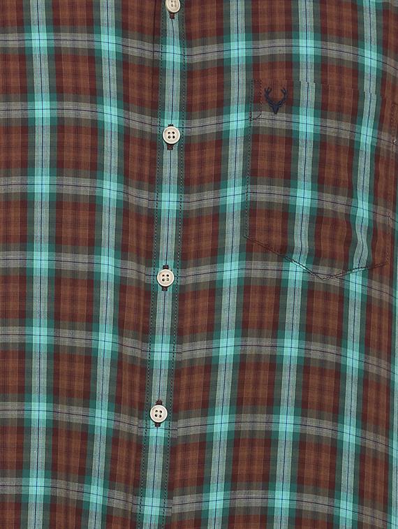 brown checkered casual shirt - 16107225 - Zoom Image - 4