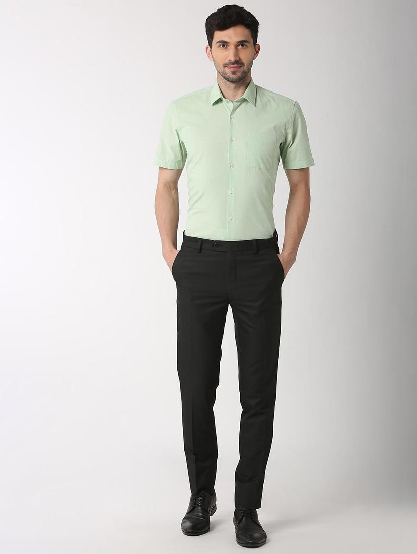 green solid formal shirt - 16107285 - Zoom Image - 4