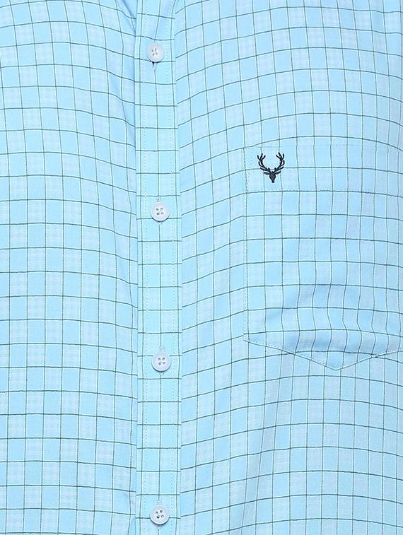 blue checkered casual shirt - 16107340 - Zoom Image - 4