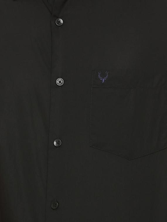 black solid casual shirt - 16107343 - Zoom Image - 4