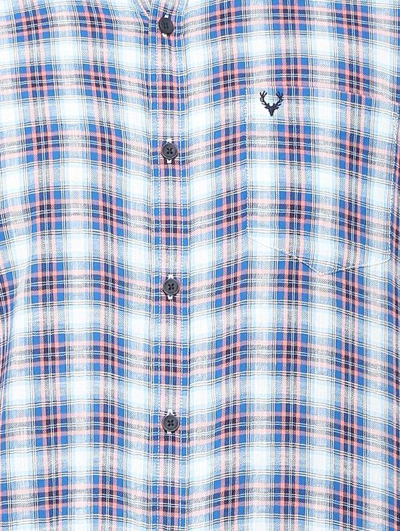 blue checkered casual shirt - 16107420 - Zoom Image - 4