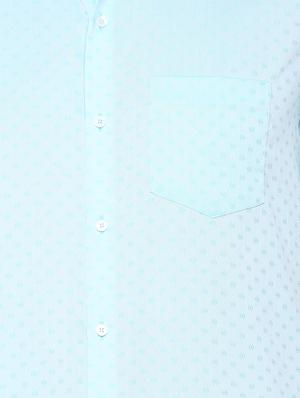 light blue printed formal shirt - 16107433 - Standard Image - 4