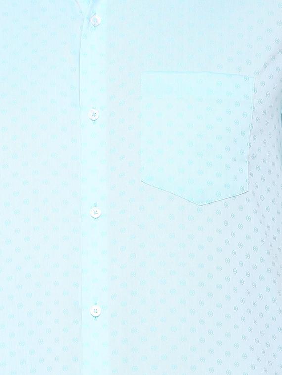light blue printed formal shirt - 16107433 - Zoom Image - 4