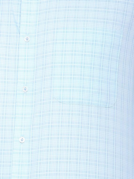 blue checkered formal shirt - 16107441 - Zoom Image - 4