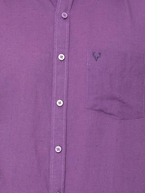 purple solid casual shirt - 16107461 - Standard Image - 4