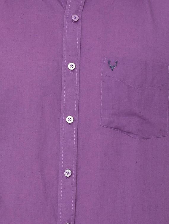 purple solid casual shirt - 16107461 - Zoom Image - 4