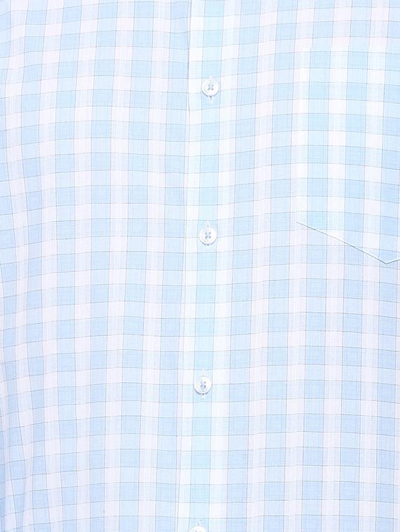 blue checkered formal shirt - 16107466 - Zoom Image - 4