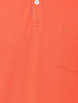 orange solid polo t-shirt - 16107574 - Standard Image - 4