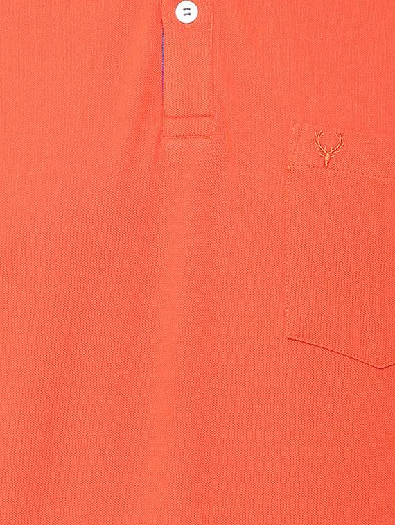 orange solid polo t-shirt - 16107574 - Zoom Image - 4