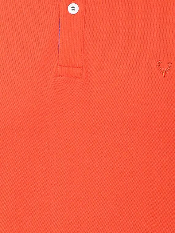 orange solid polo t-shirt - 16107579 - Zoom Image - 4