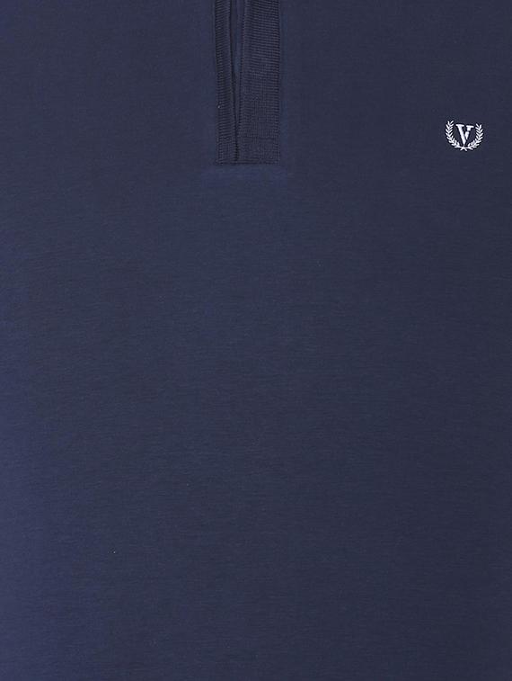 navy blue solid polo t-shirt - 16107648 - Zoom Image - 4
